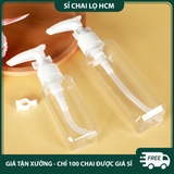PE23 Chai nhựa chiết mỹ phẩm, tinh dầu, 50ml, chai vòi nhấn mỏ vịt tiện lợi  - PE23