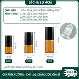 Chai  thủy tinh chiết nước hoa, tinh dầu 1ml/ 2ml/ 3ml, chai lăn bi chiết nước hoa, nhỏ gọn - PE25