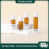 Chai  thủy tinh chiết nước hoa, tinh dầu 1ml/ 2ml/ 3ml, chai lăn bi chiết nước hoa, nhỏ gọn - PE25