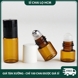 Chai  thủy tinh chiết nước hoa, tinh dầu 1ml/ 2ml/ 3ml, chai lăn bi chiết nước hoa, nhỏ gọn - PE25