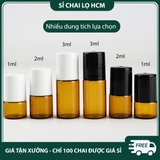 Chai  thủy tinh chiết nước hoa, tinh dầu 1ml/ 2ml/ 3ml, chai lăn bi chiết nước hoa, nhỏ gọn - PE25