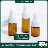 PET - PE27 - Chai thủy tinh nhỏ giọt màu nâu chống oxy hóa dùng đựng tinh dầu, serum, mỹ phẩm các loại PE27