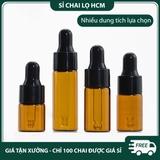 PET - PE27 - Chai thủy tinh nhỏ giọt màu nâu chống oxy hóa dùng đựng tinh dầu, serum, mỹ phẩm các loại PE27