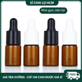 PET - PE27 - Chai thủy tinh nhỏ giọt màu nâu chống oxy hóa dùng đựng tinh dầu, serum, mỹ phẩm các loại PE27