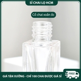 PE28 - Chai thủy tinh nhỏ giọt trong suốt nắp mạ vàng dùng chiết serum, tinh dầu, mỹ phẩm các loại 3ml 5ml 7ml 10ml 20ml PE28