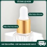 PE28 - Chai thủy tinh nhỏ giọt trong suốt nắp mạ vàng dùng chiết serum, tinh dầu, mỹ phẩm các loại 3ml 5ml 7ml 10ml 20ml PE28