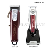 COMBO 2B USA l Tông đơ cắt Magic clip Red + Tông đơ viền Detailer Pro Li