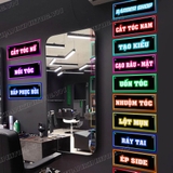 Bảng Decal giả Led các dịch vụ tiệm tóc