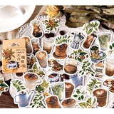 Sticker Phong Cách Retro Chủ Đề Coffee - Hộp 45 Miếng