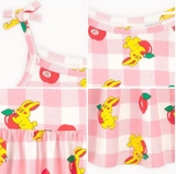 Váy hai dây cotton nơ vai kẻ caro thỏ bé gái Hej. HA0129