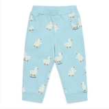 Quần nỉ da cá họa tiết vịt con bé trai bé gái Cún xanh baby. HA3895