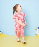Quần cotton caro ống suông bé gái Hej. HA3570