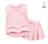 Bộ cotton xước quần giả váy The love is true bé gái Jelis. HA3338