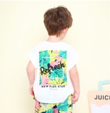 Bộ áo cotton xước refresh quần thun hoa bé trai bé gái Jelis. HA0491