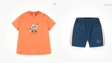 Bộ cotton camping quần logo chuối bé trai bé gái MM. HA5033