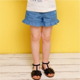 Quần short bé gái denim bèo gấu Jelis. HA2159