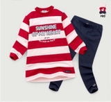 Bộ áo váy nỉ da cá sunshine quần leg bé gái Jelis. HA4442