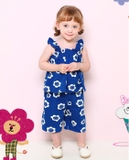 Quần sớ lửng cotton xước hoa cười bé gái MM. HA0859