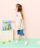 Áo váy cotton cầu vông logo Love bae bé gái Andi. HA4774