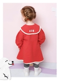 Váy nỉ da cá cổ thủy thủ lé viền 2 hàng cúc bé gái MM. HA4145