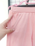 Quần lửng cotton xước trơn mặt hồ báo bé gái Moli. HA2430