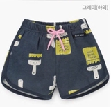 Quần đùi cotton họa tiết cái kem viền thể thao bé trai bé gái PM. HA4471
