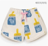 Quần đùi cotton họa tiết cái kem viền thể thao bé trai bé gái PM. HA4471
