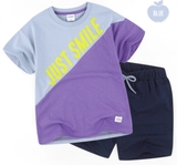 Bộ cotton hè Just Smile phối màu bé trai Andi. HA3394