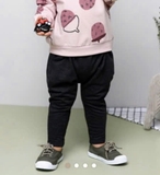 Quần nỉ da cá túi sau in hạt dẻ bé trai bé gái MM. HA4179