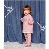 Bộ nỉ lông chữ phối gấu áo trắng. HA0100 (2 màu)