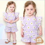 Quần cotton hoa bèo gấu bé gái MM. HA4371