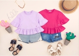 Áo cotton tay gấu bèo bé gái Jelis. HA2108