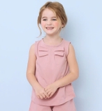 Áo cotton sát nách nơ ngực bé gái Andi. HA3472