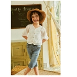 Áo cardigan bé gái ren trắng Toto. HA3176
