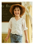 Áo cardigan bé gái ren trắng Toto. HA3176