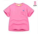 Áo cotton cộc tay túi ngực logo gấu bé trai bé gái Jelis. HA2138