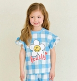 Áo cotton caro hè tay bèo in hoa lovely bé gái Hej. HA0043
