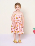 Váy hai dây cotton nơ vai kẻ caro thỏ bé gái Hej. HA0129