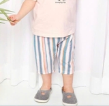 Quần lửng cotton sọc 3 màu bé trai bé gái MM. HA1109
