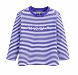 Áo cotton kẻ dài tay Purple bé gái Curly. HA5024