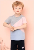 Áo cotton cộc tay phối màu bé trai bé gái Andi. HA3473