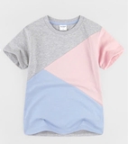 Áo cotton cộc tay phối màu bé trai bé gái Andi. HA3473