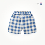 Quần short cotton kẻ caro bé trai bé gái MM. HA4343