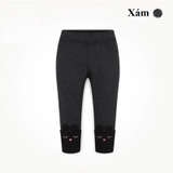 Quần nỉ lông Mi-lk Mile phối gấu nỉ hình mèo. HA0813 (2 màu)