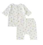 Bộ cotton giấy lửng bé trai bé gái Cún xanh + Mink baby. HA0538