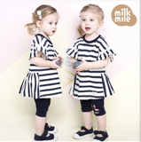 Áo váy kẻ ngang kiểu Milk Mile xuất Hàn MN6GSE11