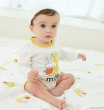 Body cotton tam giác dài tay thỏ trắng bé trai bé gái Miffy. HA0838