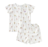 Bộ cotton giấy cộc bé trai bé gái Cún xanh + Mink baby. HA4997