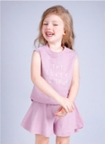 Bộ cotton xước quần giả váy The love is true bé gái Jelis. HA3338