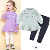 Set áo váy thêu hoa + quần leg Mi-lk Mile. HA0591 (2 màu)